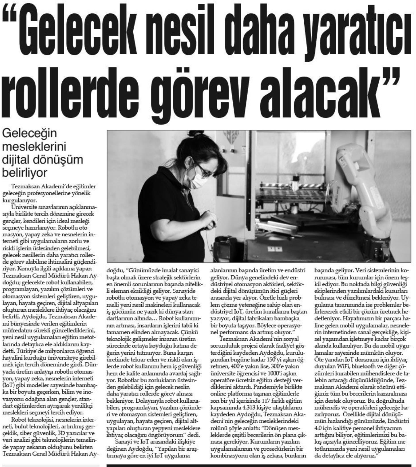 Gelecek Nesil Daha Yaratıcı Rollerde Görev Alacak