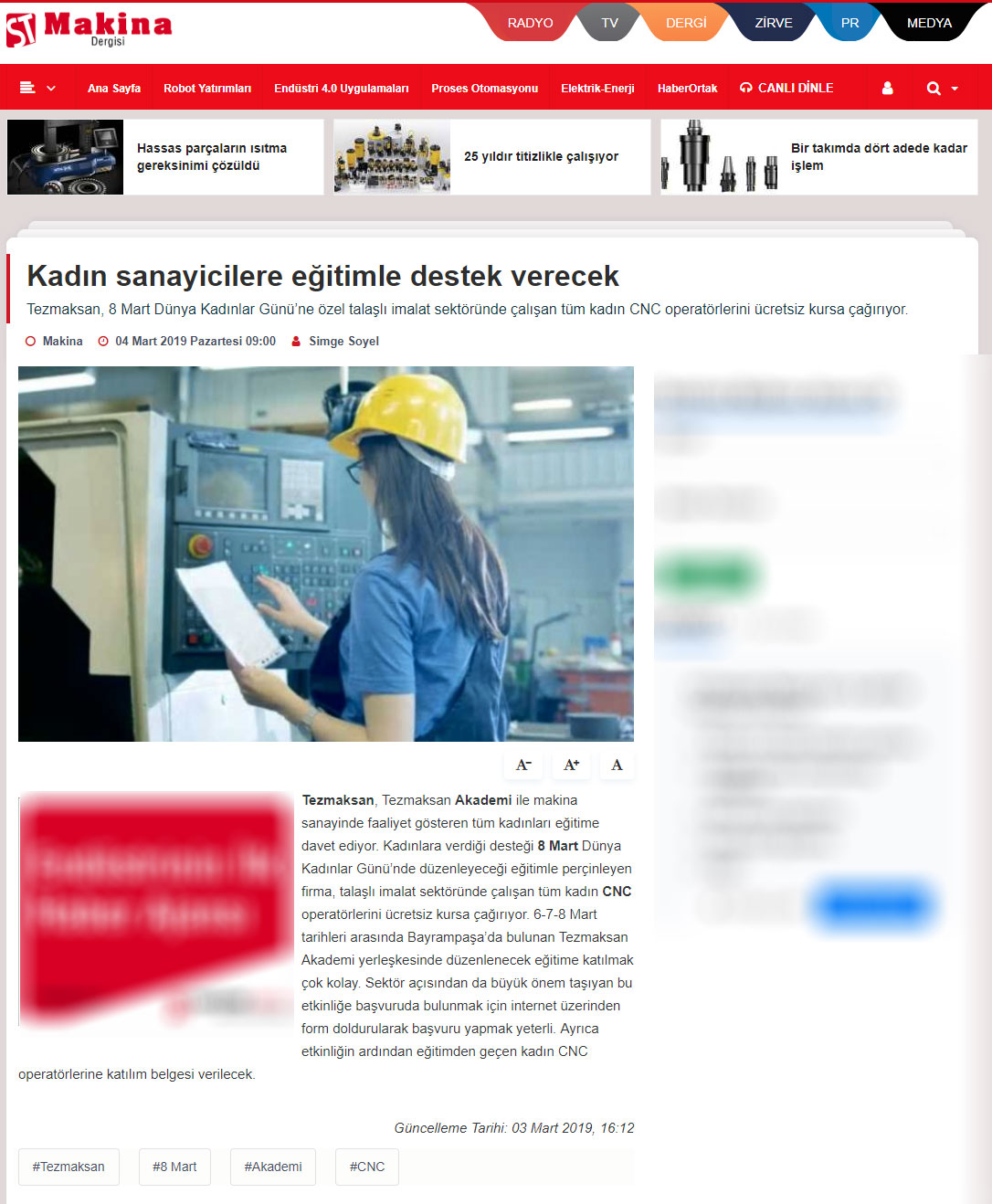 Kadın Sanayicilere Eğitimle Destek Verecek